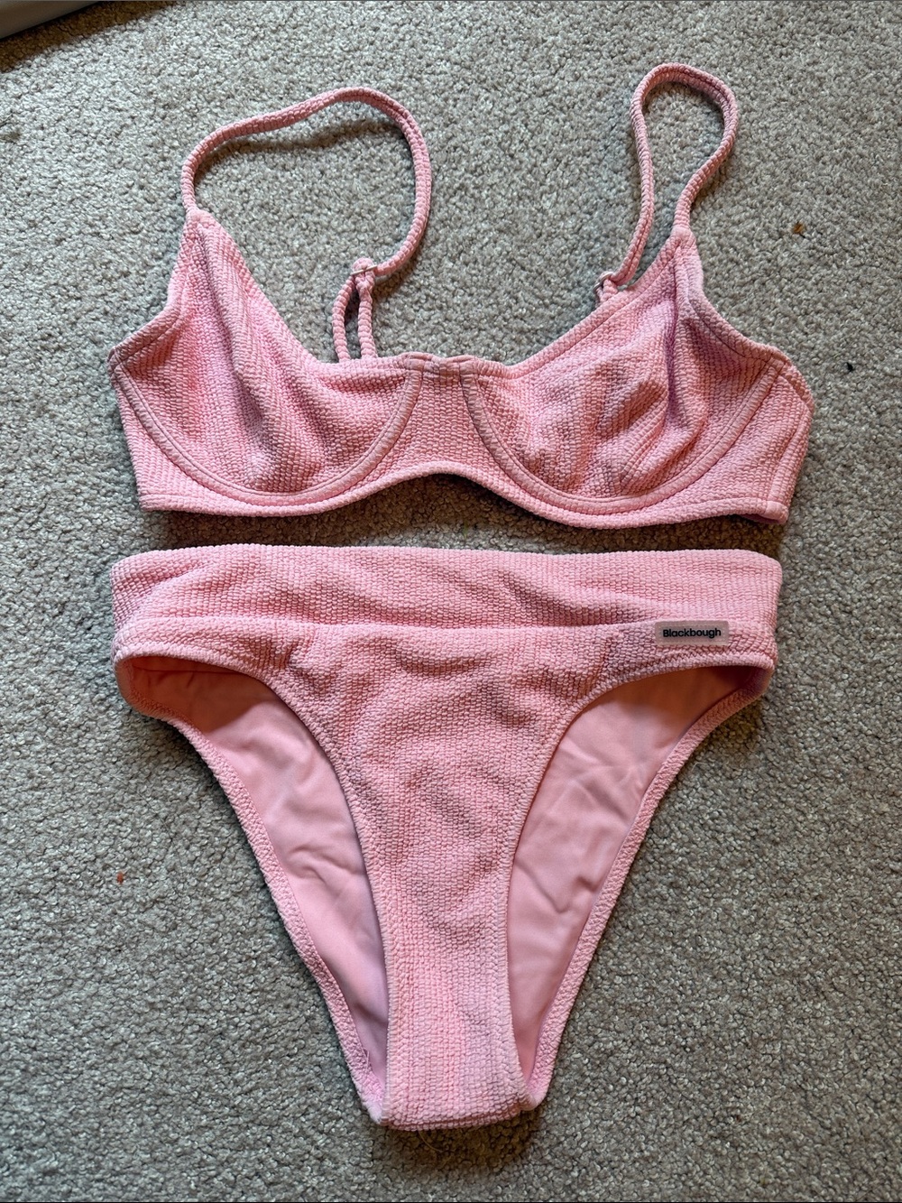 Blackbough Pink Textured Underwire Bikini Set